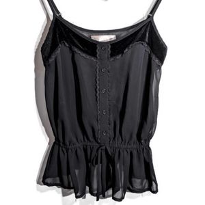 Band of Gypsies black Tank Top, velvet,sheer,sexy